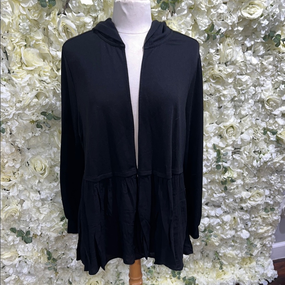 Black Hooded Cardigan